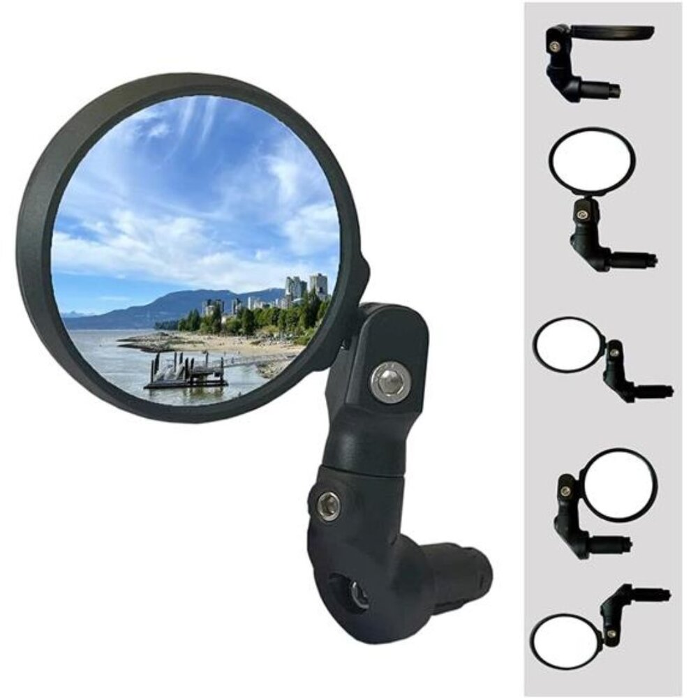 NEW Multi-Adjustable Bar End Bike Mirror, HD Safe Blast-Resistance Glass Cycling